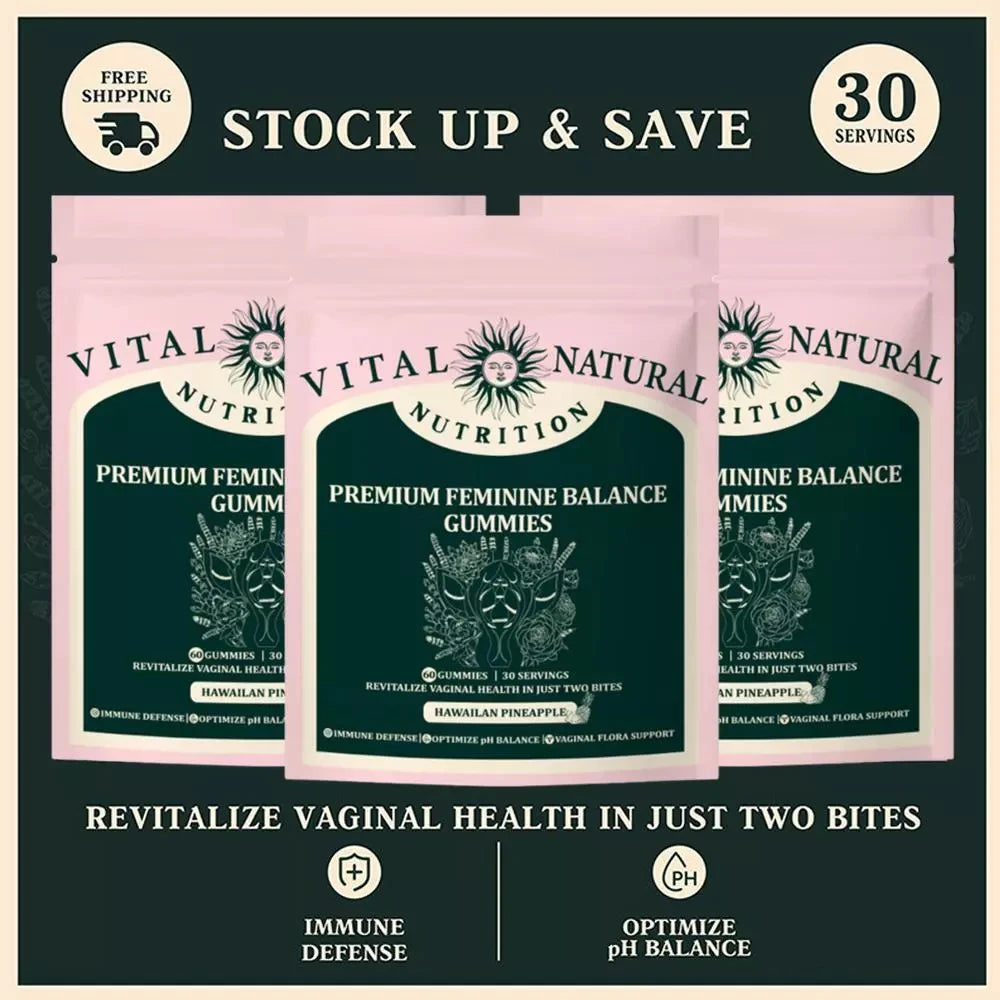 Vital Source Feminine Balance Gummies - Delicious Hawaiian Pineapple Flavor for Women's Health